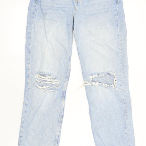 George Womens Blue Cotton Mom Jeans Size 8 L29 in Regular