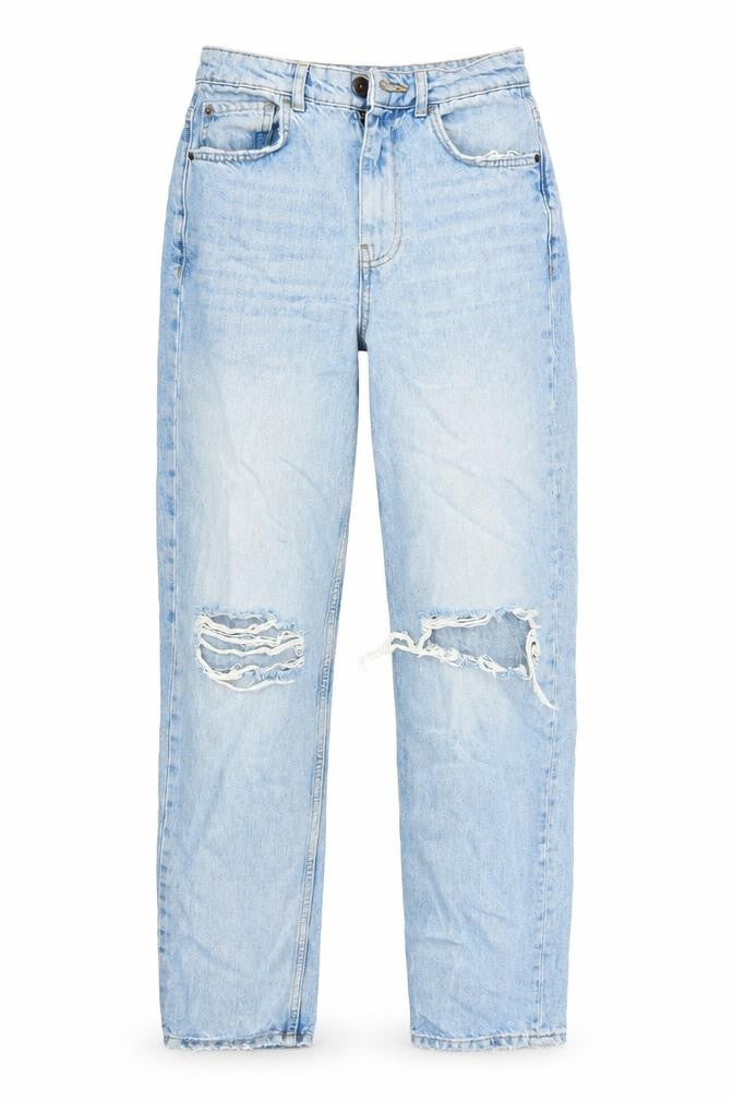 George Womens Blue Cotton Mom Jeans Size 8 L29 in Regular