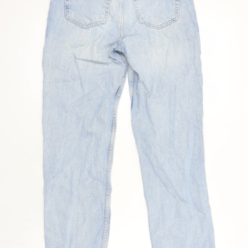 George Womens Blue Cotton Mom Jeans Size 8 L29 in Regular