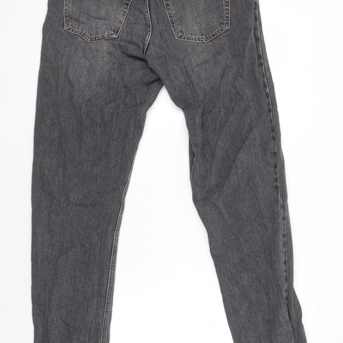 Topshop Womens Grey Cotton Mom Jeans Size 30 in L30 in Regular