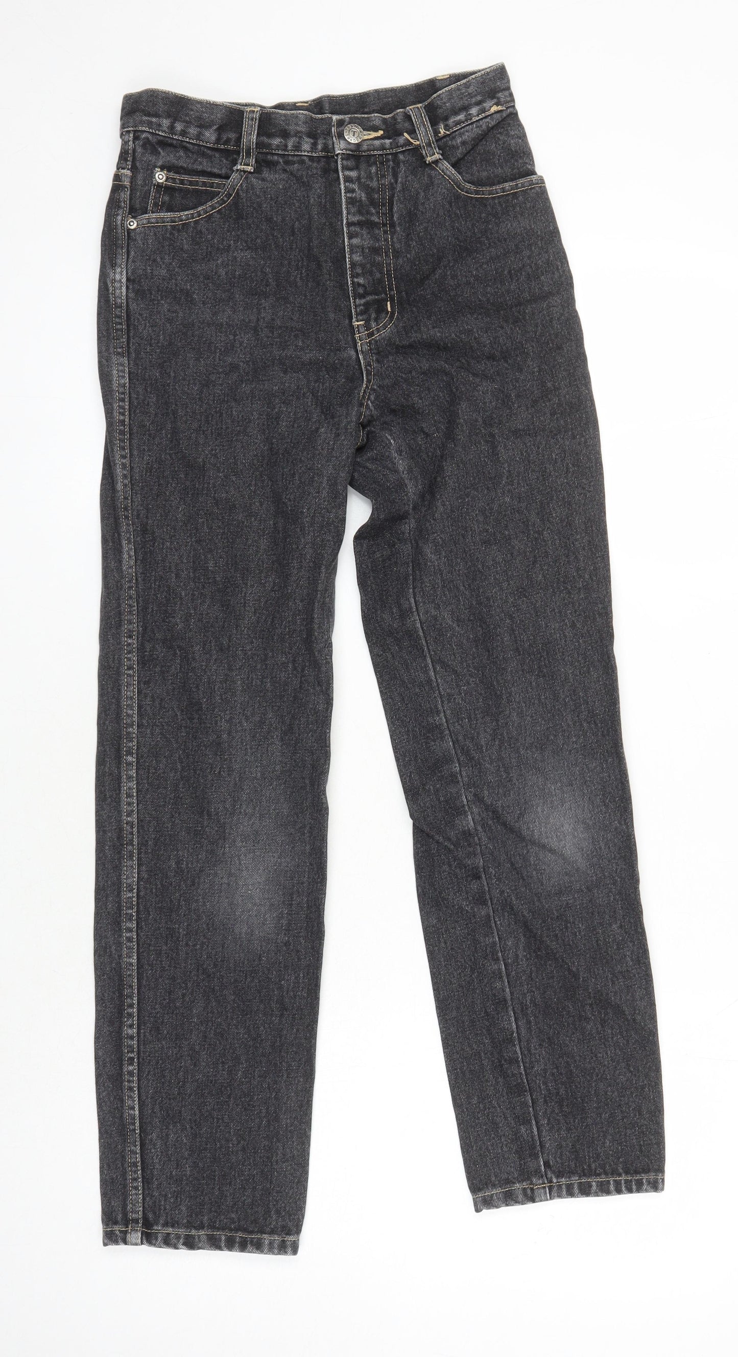 The trader Boys Black 100% Cotton Straight Jeans Size 12 Years L26 in Regular