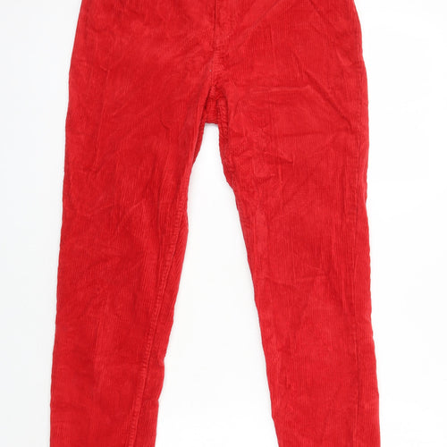 Monkl Womens Red Cotton Skinny Jeans Size 10 L26.5 in Regular - Corduroy