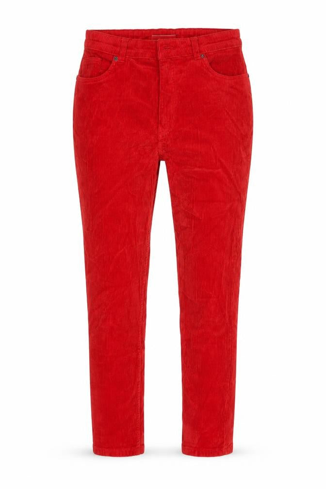 Monkl Womens Red Cotton Skinny Jeans Size 10 L26.5 in Regular - Corduroy