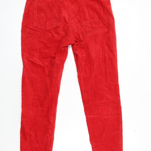 Monkl Womens Red Cotton Skinny Jeans Size 10 L26.5 in Regular - Corduroy