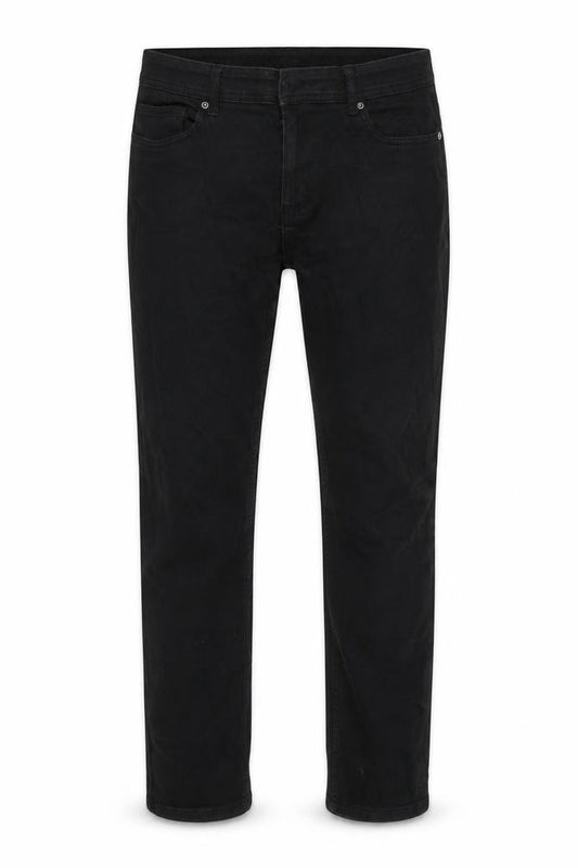 Front view of Denim Co women’s black herringbone cotton mom jeans, size UK 34, in, 28-inch leg regular