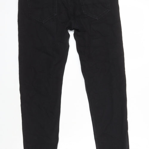 Denim Co Womens Black Herringbone Cotton Mom Jeans Size 34 in L28 in Regular