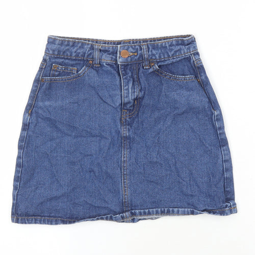 Denim Co. Womens Blue Cotton Mini Skirt Size 6