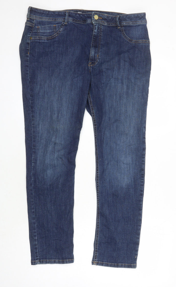 Harris Womens Blue Cotton Straight Jeans Size 18 L27 in Regular