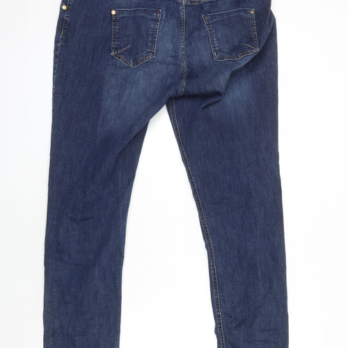 Harris Womens Blue Cotton Straight Jeans Size 18 L27 in Regular
