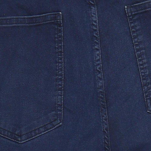M&S Womens Blue Cotton Cropped Jeans Size 18 L20 in Regular