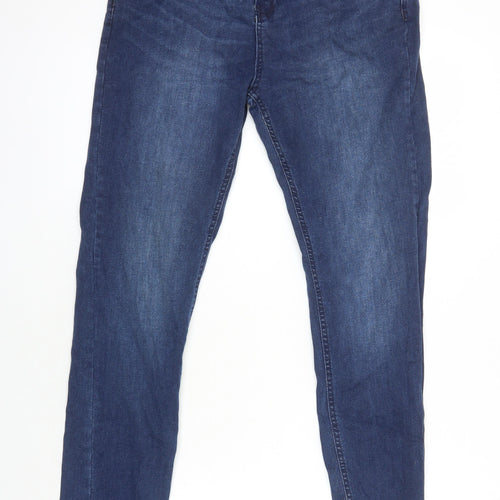 Select Womens Blue Cotton Skinny Jeans Size 16 L29 in Regular - Distressed Hems