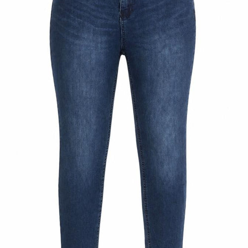 Select Womens Blue Cotton Skinny Jeans Size 16 L29 in Regular - Distressed Hems