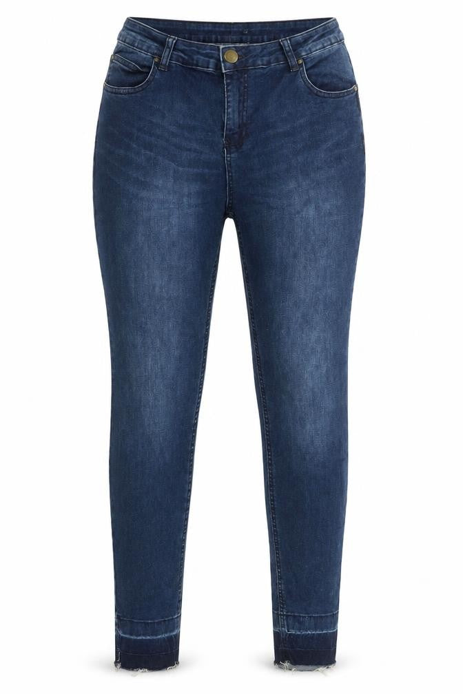Select Womens Blue Cotton Skinny Jeans Size 16 L29 in Regular - Distressed Hems