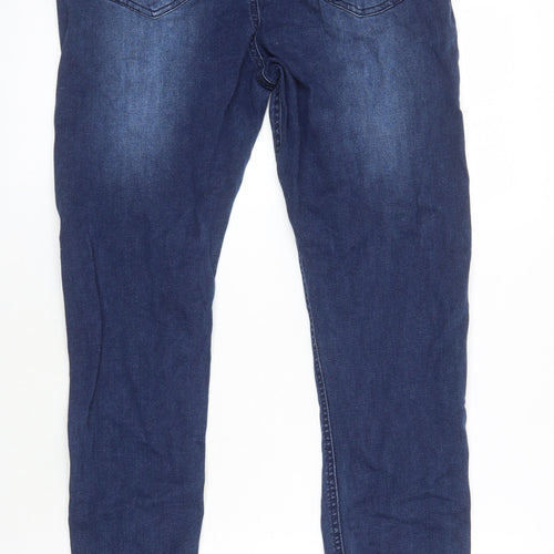 Select Womens Blue Cotton Skinny Jeans Size 16 L29 in Regular - Distressed Hems