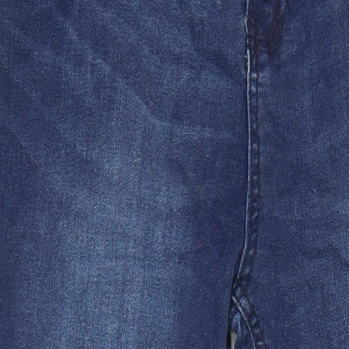 Select Womens Blue Cotton Skinny Jeans Size 16 L29 in Regular - Distressed Hems