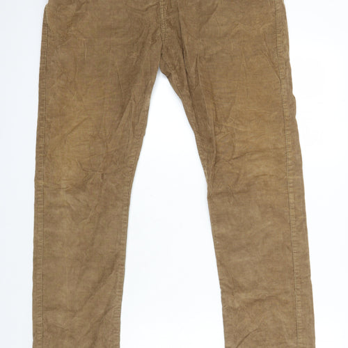 Denim Co. Mens Brown Herringbone Cotton Straight Jeans Size 34 in L28 in Regular