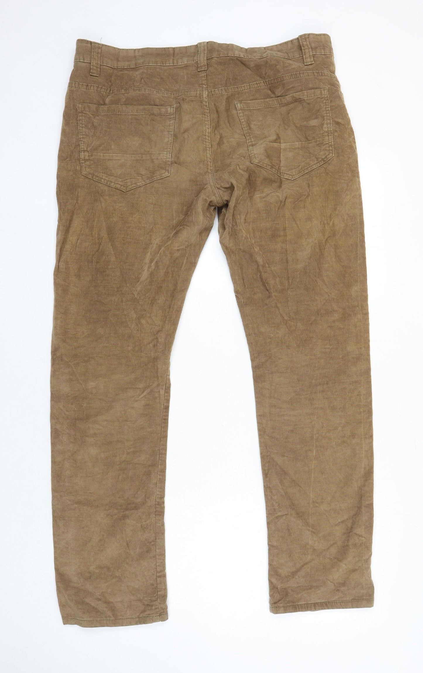 Denim Co. Mens Brown Herringbone Cotton Straight Jeans Size 34 in L28 in Regular