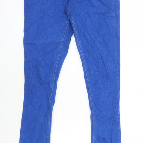 Long Tall Sally Womens Blue Cotton Skinny Jeans Size 12 L32 in Regular
