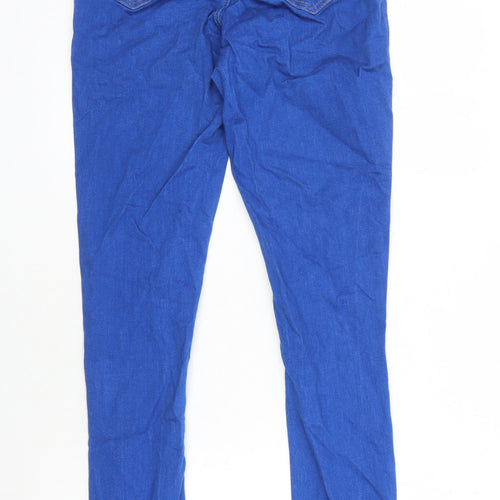 Long Tall Sally Womens Blue Cotton Skinny Jeans Size 12 L32 in Regular
