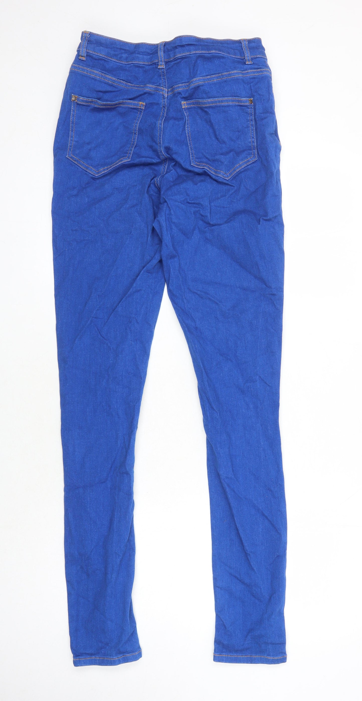 Long Tall Sally Womens Blue Cotton Skinny Jeans Size 12 L32 in Regular