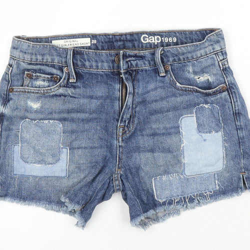 Gap Womens Blue 100% Cotton Boyfriend Shorts Size 25 in Regular