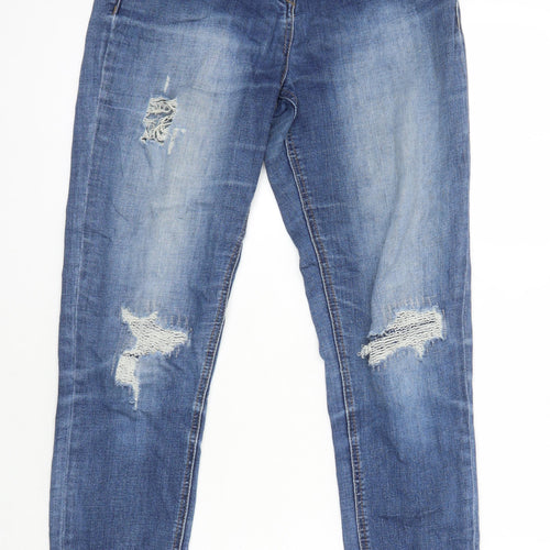 Matalan Womens Blue Cotton Skinny Jeans Size 10 L27.5 in Regular