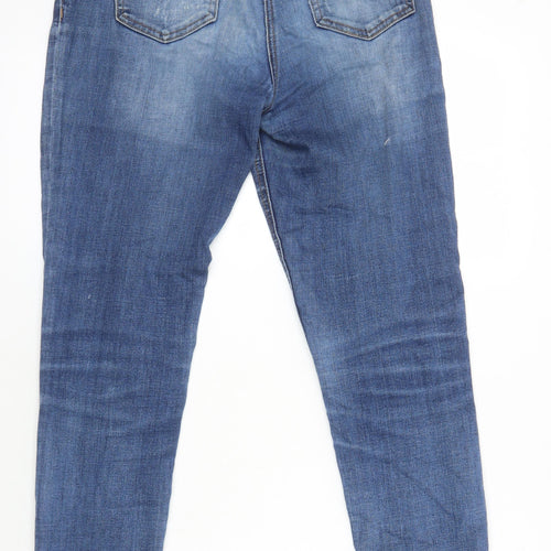 Matalan Womens Blue Cotton Skinny Jeans Size 10 L27.5 in Regular