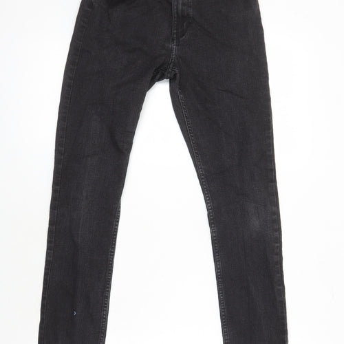 H&M Girls Black 100% Cotton Skinny Jeans Size 13-14 Years L26 in Regular - Elasticated Waist