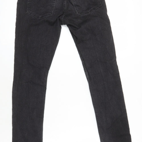 H&M Girls Black 100% Cotton Skinny Jeans Size 13-14 Years L26 in Regular - Elasticated Waist
