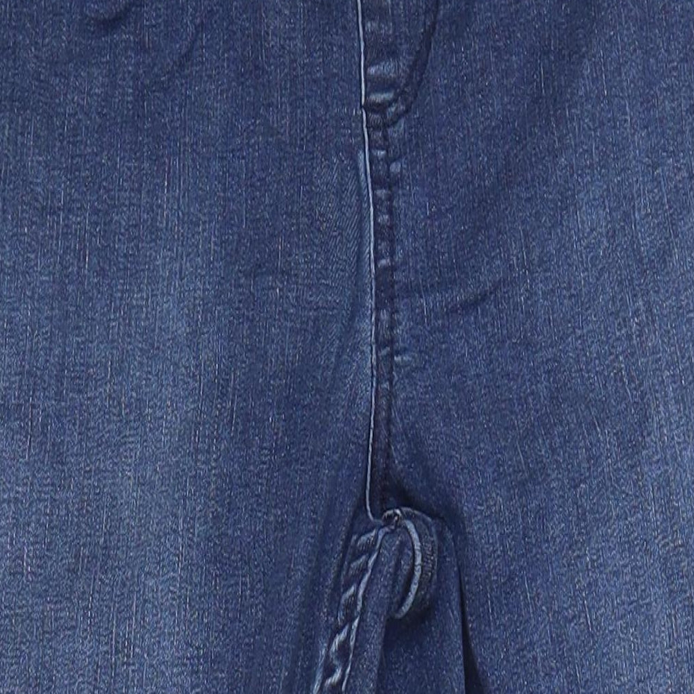 M&S Womens Blue Cotton Jegging Jeans Size 14 L23 in Regular - Elasticated Waist