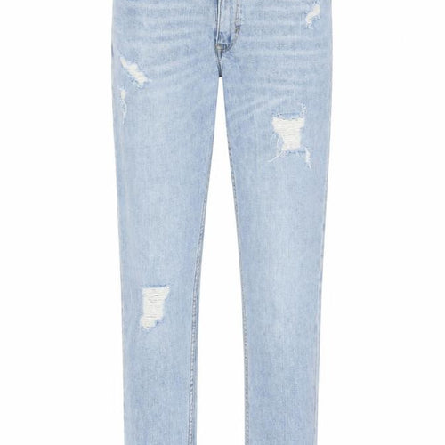 H&M Girls Blue Cotton Skinny Jeans Size 13 Years L28 in Regular - Elasticated Waist Distressed Look