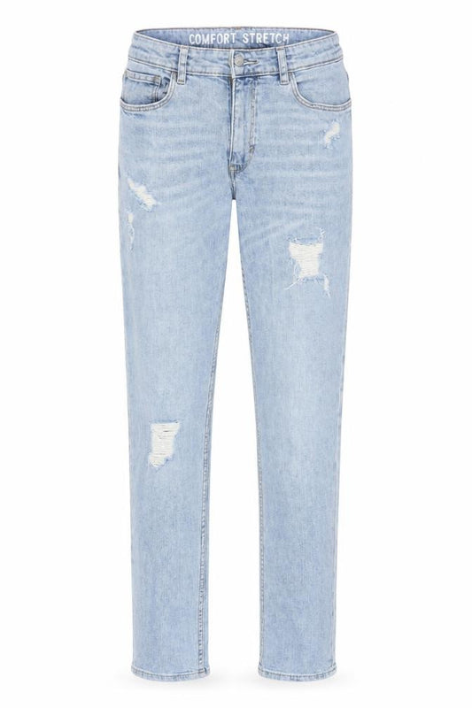 H&M Girls Blue Cotton Skinny Jeans Size 13 Years L28 in Regular - Elasticated Waist Distressed Look