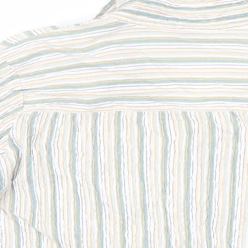 EWM Womens Green Striped Cotton Basic Button-Up Size 22 Collared