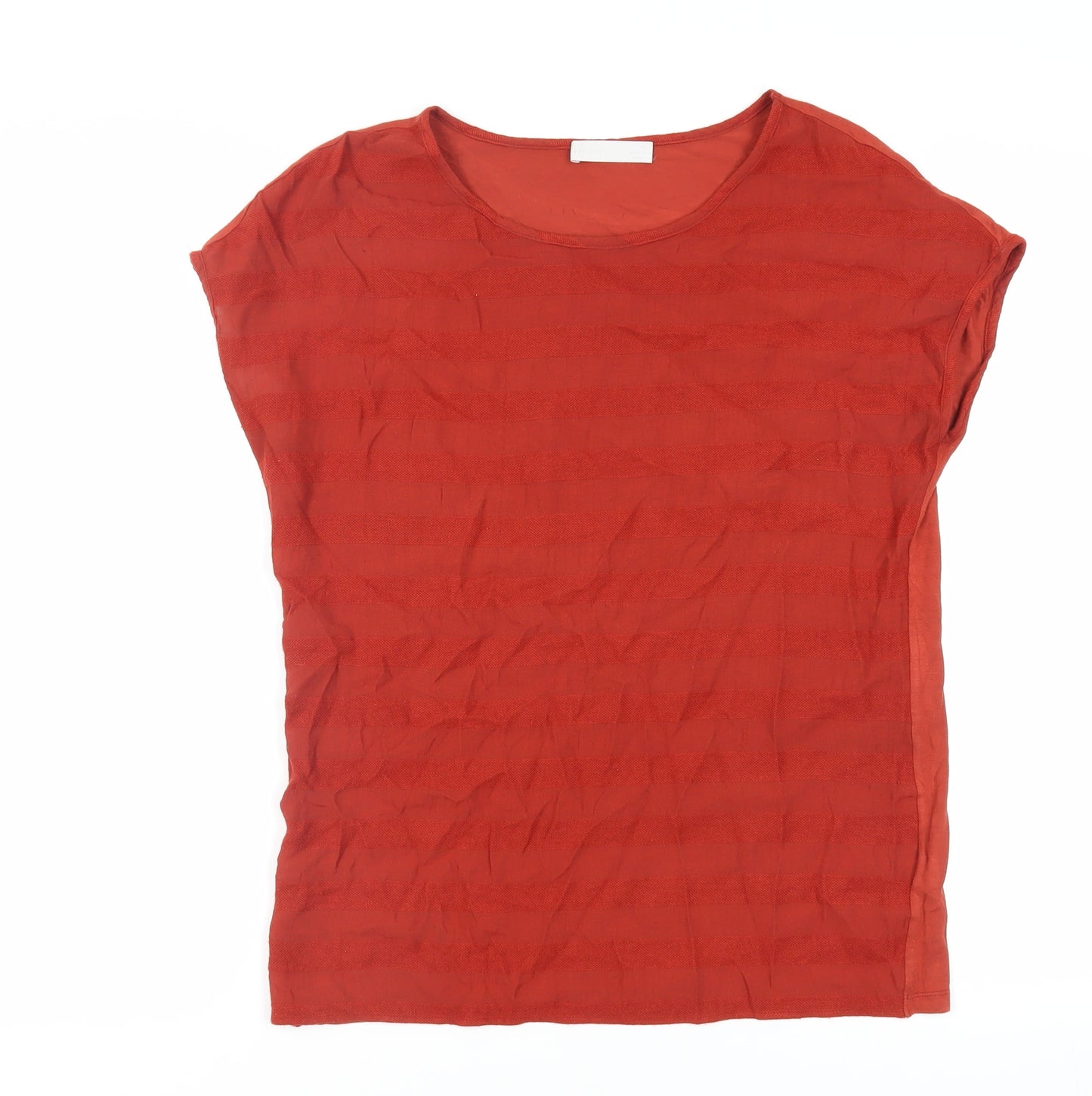 Per Una Womens Red Viscose Basic T-Shirt Size 10 Round Neck