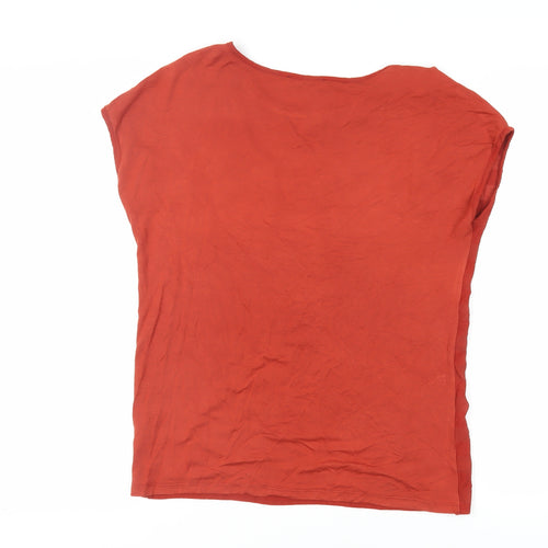 Per Una Womens Red Viscose Basic T-Shirt Size 10 Round Neck