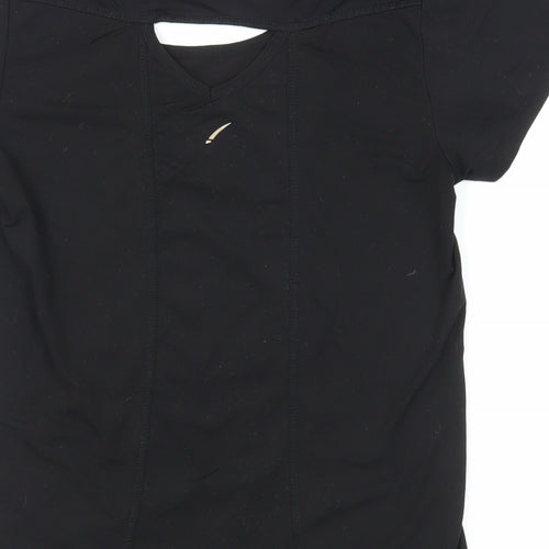 LA Gear Womens Black Polyester Pullover T-Shirt Size S Boat Neck Pullover - Gym Running Pilates Workout