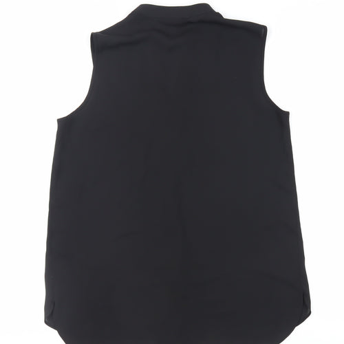 Dorothy Perkins Womens Black Polyester Basic Blouse Size 12 V-Neck