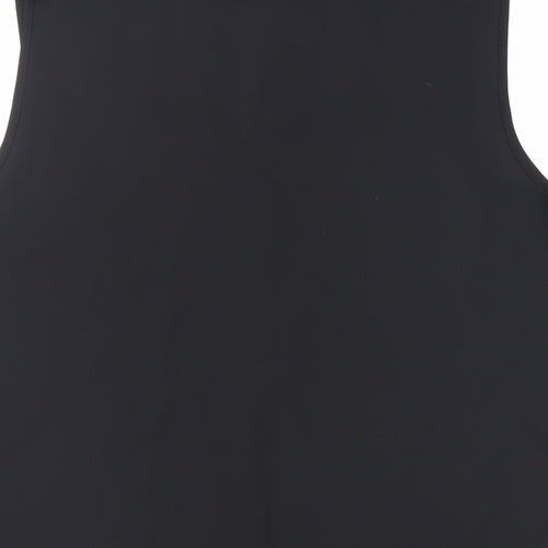 Dorothy Perkins Womens Black Polyester Basic Blouse Size 12 V-Neck