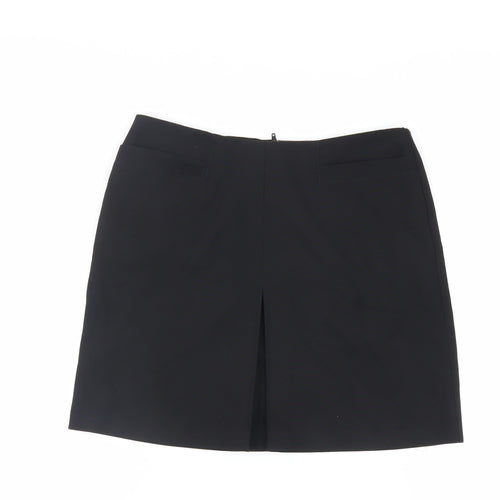 United Colors of Benetton Womens Black Polyester Mini Skirt Size 10 Zip