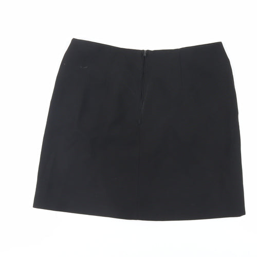 United Colors of Benetton Womens Black Polyester Mini Skirt Size 10 Zip
