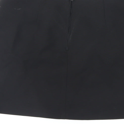 United Colors of Benetton Womens Black Polyester Mini Skirt Size 10 Zip