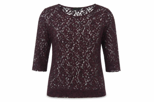 Front view of Next women’s purple polyester basic blouse, size UK 10, round neck - sheer