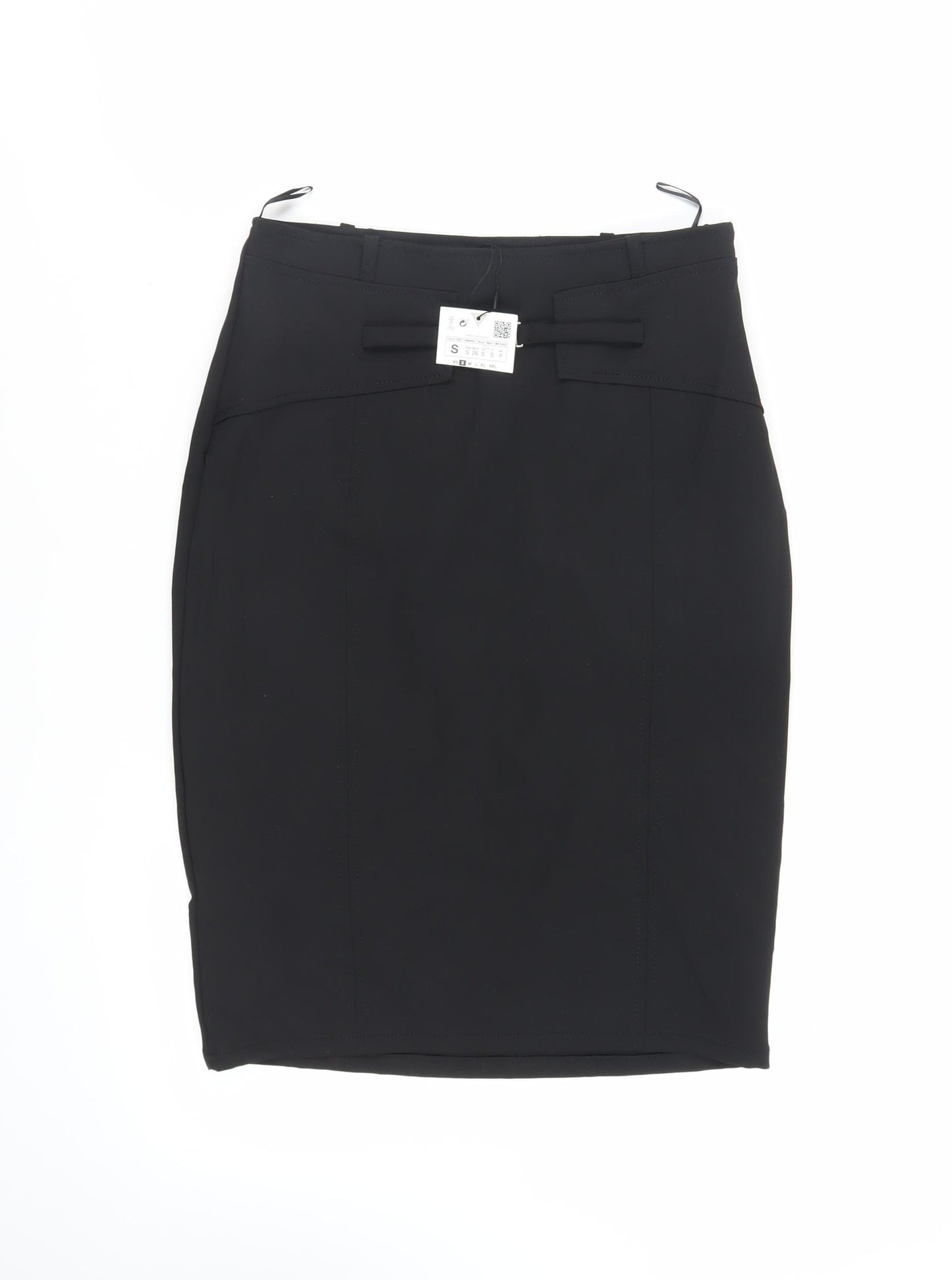 Zara Womens Black Polyester Straight & Pencil Skirt Size S Zip