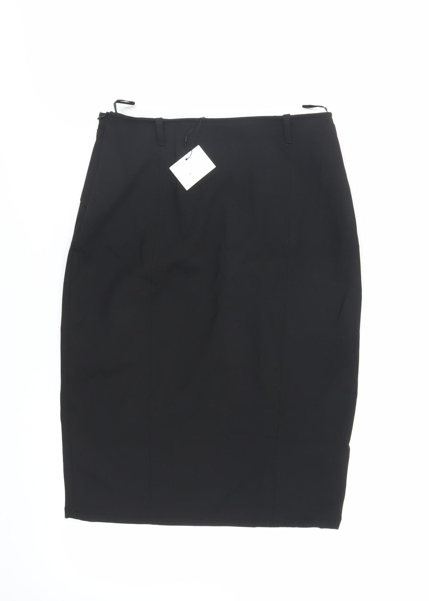Zara Womens Black Polyester Straight & Pencil Skirt Size S Zip