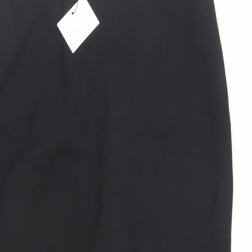 Zara Womens Black Polyester Straight & Pencil Skirt Size S Zip