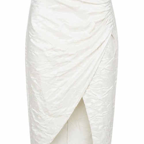 Zara Womens Beige Polyester Straight & Pencil Skirt Size M Zip - Wrap Front Detail