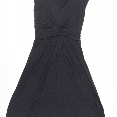 The White Company Womens Grey Viscose Fit & Flare Size XS V-Neck