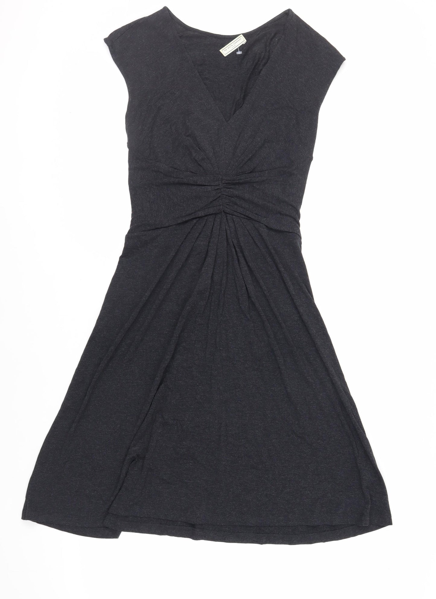 The White Company Womens Grey Viscose Fit & Flare Size XS V-Neck