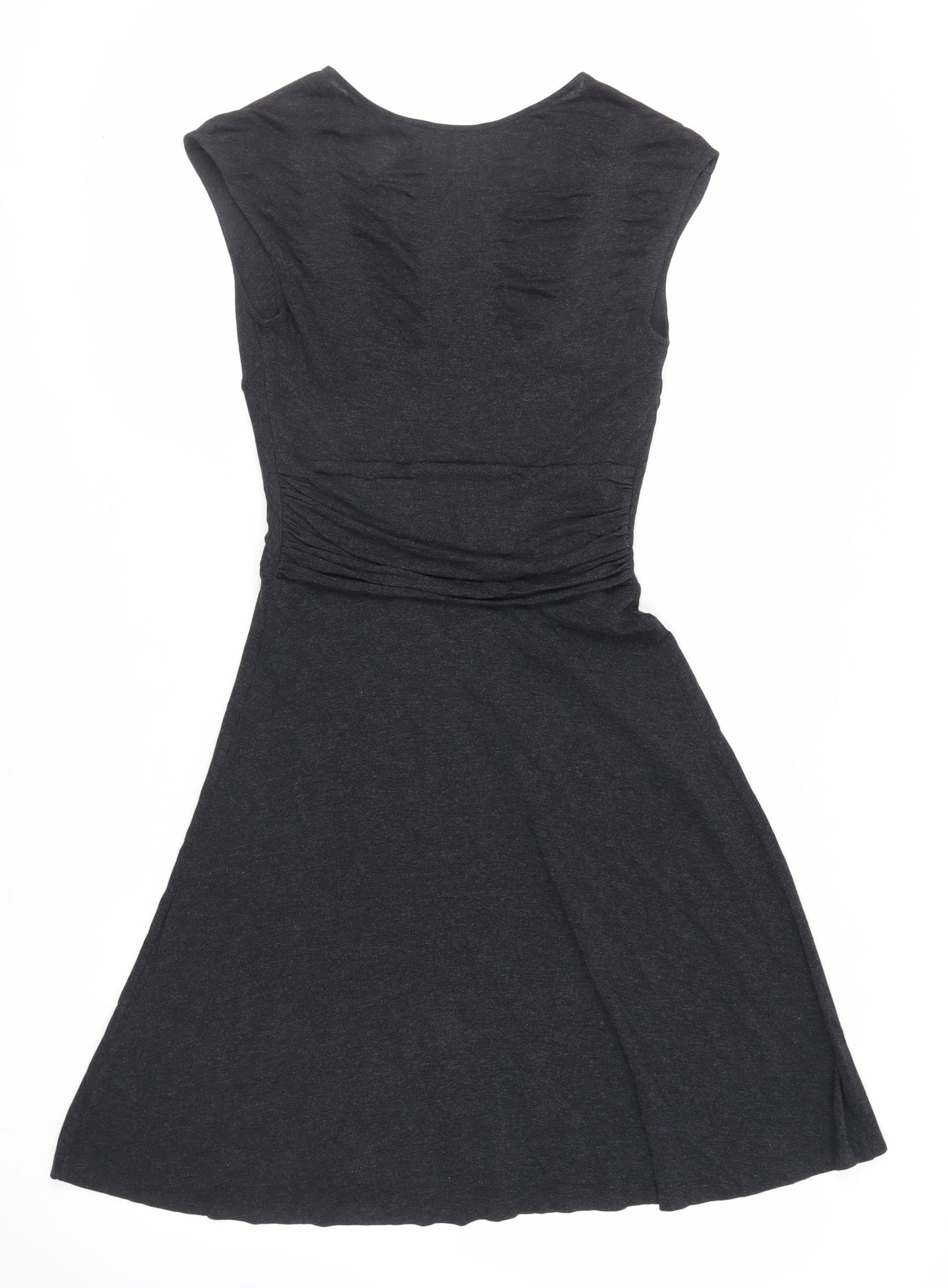The White Company Womens Grey Viscose Fit & Flare Size XS V-Neck