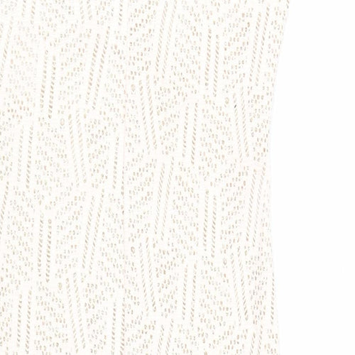 River Island Womens Pink Geometric Polyester Bodycon Size 12 V-Neck Pullover - Glitter